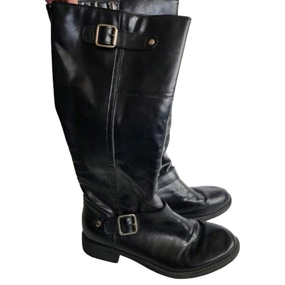 Kenneth Cole Black Faux Leather 7.5 Boots - Picture 1 of 7